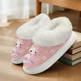 thumbnail image 3 of FUIALDOLG Cute Axolotl Daisy Print Womens House Fuzzy Slippers Thick Sole Platform Slippers with Plush Lining Slip on Home Kitchen Shoes, Size 4-5, 3 of 7