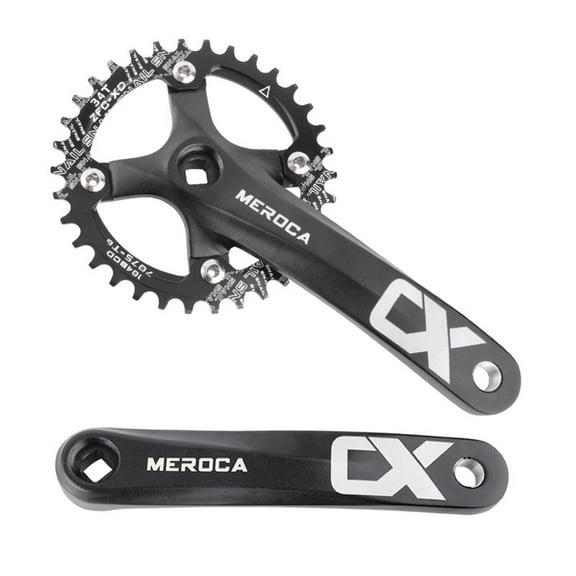 Bike Crank,Mountain Bike Left 170mm 104 Bcd Set 170mm 104 Crankset 8/9/10/11 Speed Crank Set 170mm Bcd Alloy Bike Alloy Bike Crankset Crank Arms Crank Zdhf Black Crank Arms 34T Chainring