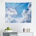 thumbnail image 1 of Landscape Tapestry, Clear Weather Vivid Vibrant Sun on Sky with Clouds Solar of Clean Energy Power Art, Fabric Wall Hanging Decor for Bedroom Living Room Dorm, 2 Sizes, Grey Blue, by Ambesonne, 1 of 1