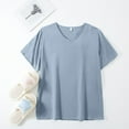 thumbnail image 2 of Womens Summer Tops Lady Tops Short Sleeve Womens Blouses Long Show Shoulder Women Tunic T Shirt Silk Women Shirts And Turtleneck Top Plain Mid Sleeve Shirt Tan Long L, 2 of 4
