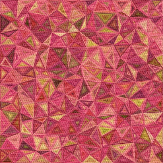 Ahgly Company Indoor Square Patterned Crimson Red Area Rugs, 5' Square