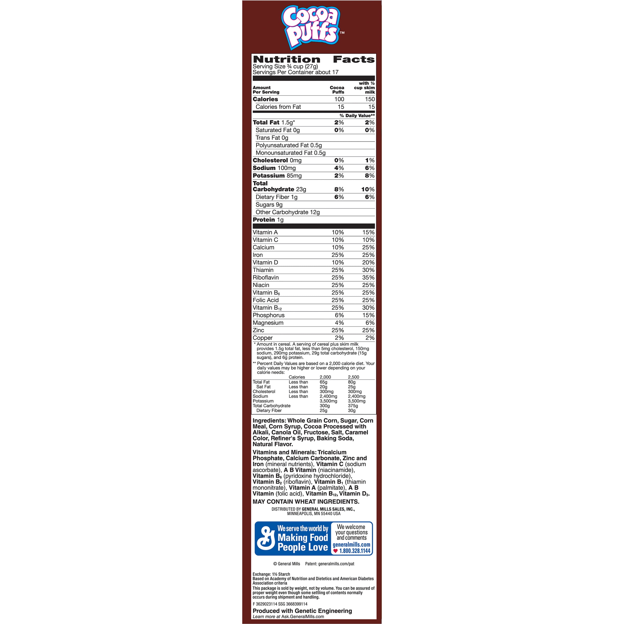 Cocoa Puffs Nutrition Label Besto Blog