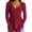 Wine, variant on Womens Long Sleeve V Neck T-Shirts with Thumb Holes Trendy Wrap High Waist Ribbed Tops Elegant Slim Fit Lace Trimmed Ruffle Tees Shirts L