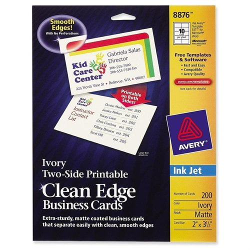 avery business card for inkjet print 2 x 3 50 matte 200