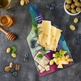 thumbnail image 5 of Live Laugh Love Cutting Board, Geometric Colorful Backdrop Polygonal Mosaic Happiness Words Typography, Tempered Glass Cutting and Serving Board, Wine Bottle Shape, Multicolor, by Ambesonne, 5 of 5