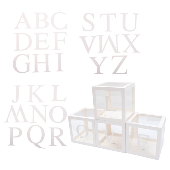 COSMOBETTY 1Set Balloon Boxes White Square Paper Party Decoration Storage for Couples Event Planners