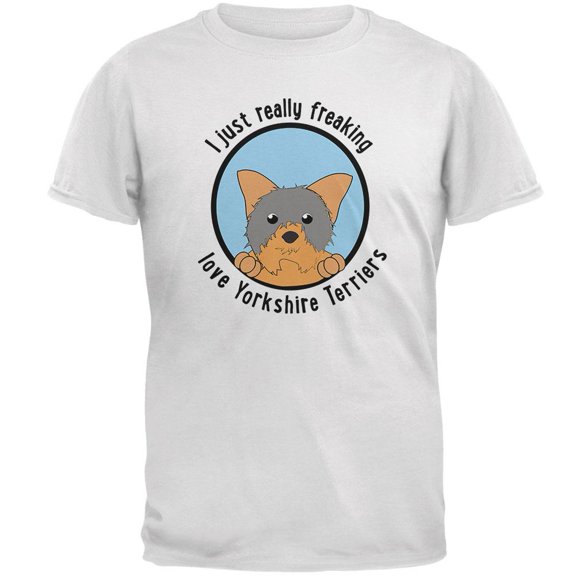 I Just Love Yorkshire Terriers Dog Mens Soft T Shirt White LG