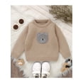 thumbnail image 2 of Suealasg Toddler Girls Boys Fall Winter Sweaters 6M 1T 2T 3T Long Sleeve Bear Embroidery Knit Pullovers Tops Autumn Knitwear Clothes for Baby Boys Girls, 2 of 8