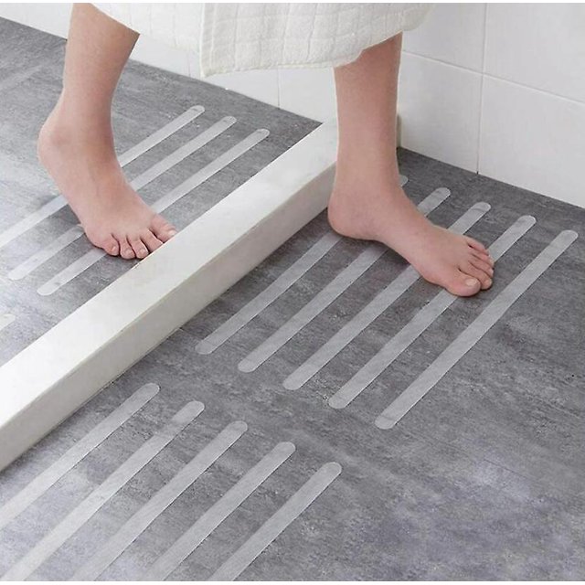 24 piezas de pegatinas antideslizantes para ducha, cinturones de seguridad para baño