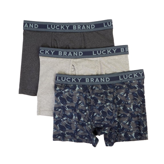 Men's Lucky 213VB07 Wild Heart Stretch Boxer Briefs - 3 Pack (Grey/Mood/Heather Grey S)