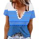 thumbnail image 3 of TaTaai Ladies Spring Summer Fashion V-Neck Tee Cotton Blend Relaxed Fit Short Sleeve Snap Button Detail Scattered Print Casual Daily Streetwear Breathable Women Top Gift, 3 of 6