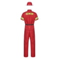 thumbnail image 3 of YiZYiF Mens Firefighter Costume Adults Fireman Cosplay Reflective Strips Jacket with Pants 4Pcs Sets Red Short Sleeve 170, 3 of 7