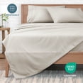 thumbnail image 5 of Bare Home Ultra-Soft Sheet Set - Premium 1800 Collection - Deep Pockets - 3-Pieces - Twin, Pinstripe - Stone/White, 5 of 8