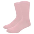 thumbnail image 1 of Solid Color Crew Cotton Dress Socks - Light Pink, 1 of 2
