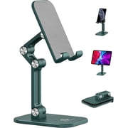 OCYCLONE Phone Stand, Adjustable Height and Angle Foldable Cell Phone Stand Holder for Desk Compatible with 4-11 Inch Mobile Phone/iPad/Tablet, Green