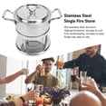 thumbnail image 3 of Stainless Steel Single Fire Stove, Rustproof Hot Pot Stove with Lid for Home, 3 of 7