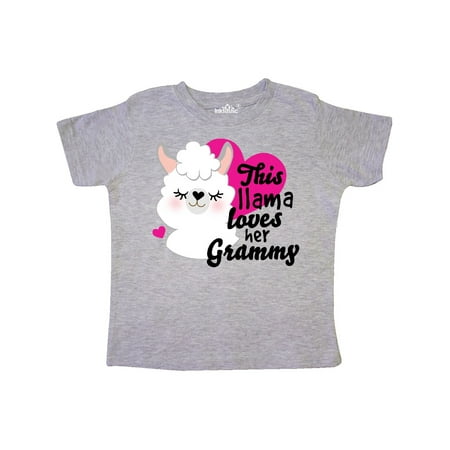

Inktastic Valentines Day This Llama Loves Her Grammy Gift Toddler Toddler Girl T-Shirt