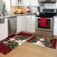 thumbnail image 4 of Ikohbadg Christmas Kitchen Rugs, Merry Christmas Kitchen Mats for floor Set of 2, Christmas Plaid Kitchen Rugs and Mats Non Slip Washable, Let it Snow Holiday Decor for Home Laundry, 16x24+16x48 In, 4 of 6