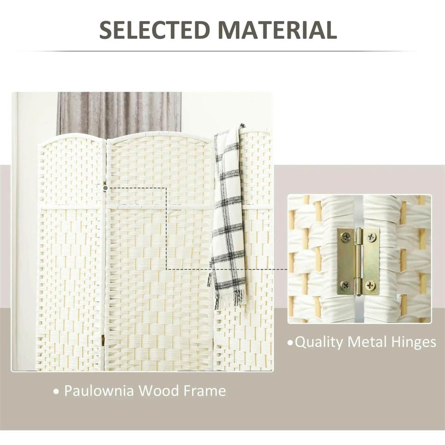 Demi Bonn 3-Panel 6' Tall Freestanding Privacy Screen for Home Office Divider, Space-Saving Partition, White