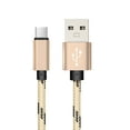 thumbnail image 2 of Becaristey 3A(Max ) for Micro USB Charging Cable 1/2M Type-C Fast Charging Data Cord Nylon Weaving Charging Wire For Cable Wire Gold 2 Meter 1Set, 2 of 6