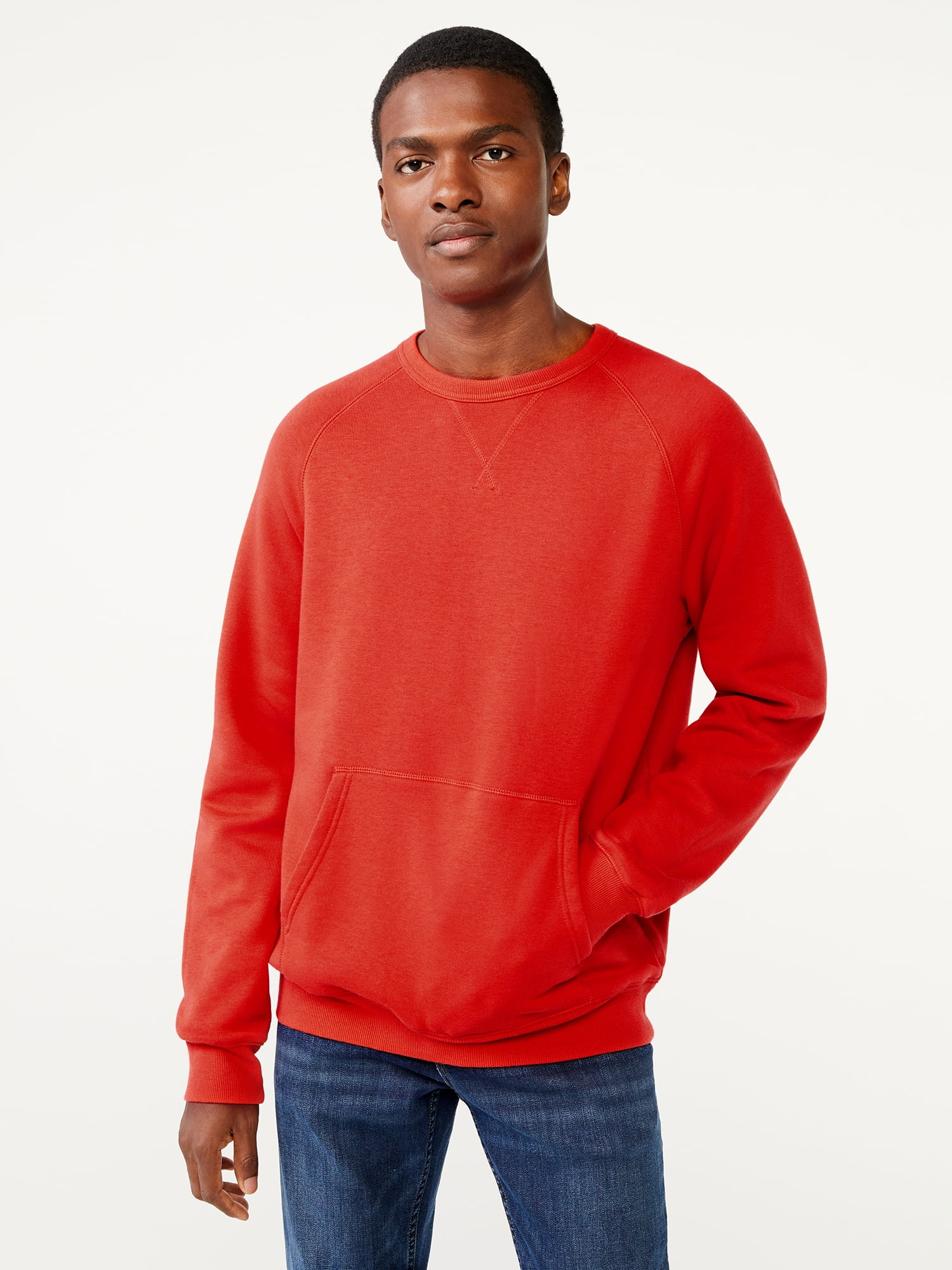 Free Assembly Men's Pullover Sweatshirt with Raglan Sleeves