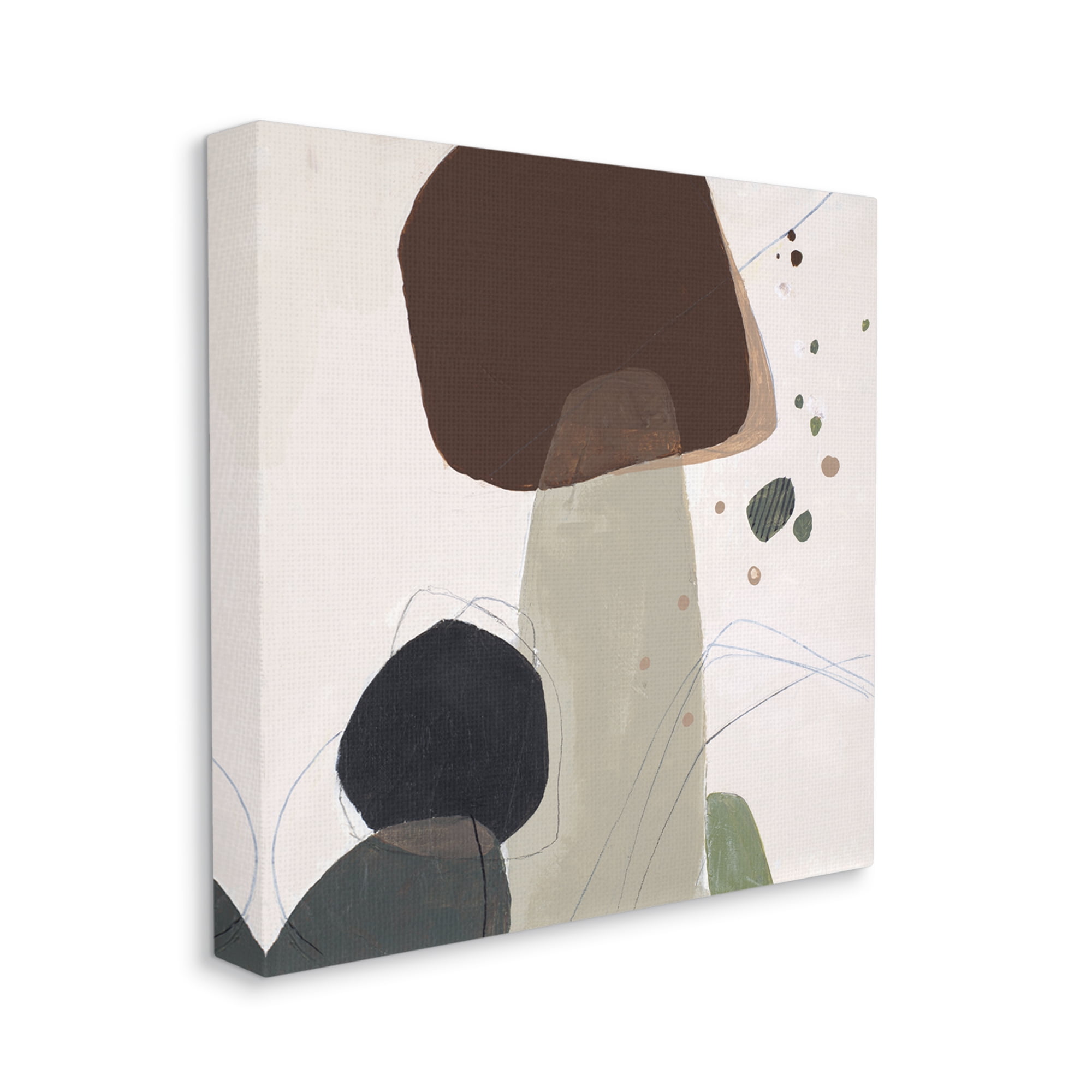 Stupell Industries Collaged Nature Shapes Abstract Painting Gallery Wrapped Canvas Art Print Wall Art, 17 x 17