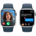 thumbnail image 5 of Restored Apple Watch Series 9 (GPS+Cellular, 45mm) - Silver Aluminum Case - Storm Blue Sport Band (Refurbished), 5 of 5