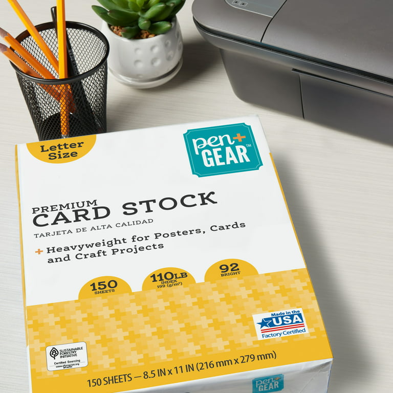 Pen + Gear White Premium Card Stock, 8.5 x 11, 110 lb, 150 Sheets 