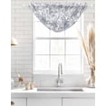 thumbnail image 4 of Waterfall Valances for Windows, Watercolor Grey Floral Kitchen Sheer Valance Curtains, Gray Ombre Botanical Summer Rod Pocket Elegant Swag Valances for Living Room Bedroom, 47.2"x38.5", 1 Panel, 4 of 8