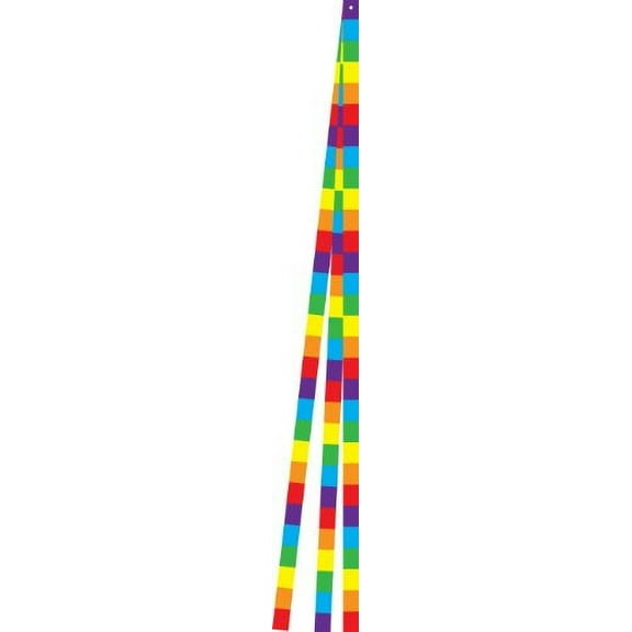In the Breeze 2914 — Rainbow Stripe Kite Tail Set, 15-Feet — Colorful Kite Accessory, Wind Ribbon