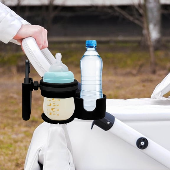 3 in 1 Cup Holder for Stroller, Stroller Cup Holder with Phone Bracket and Bottle Bracket, Universal Drink Caddy Organizer for Stroller, Pram, Pushchair, and Wheelchair