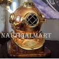 thumbnail image 2 of NauticalMart Diving Divers Helmet Us Navy Mark V Helmet Solid Copper & Brass with Base Antique, 2 of 2
