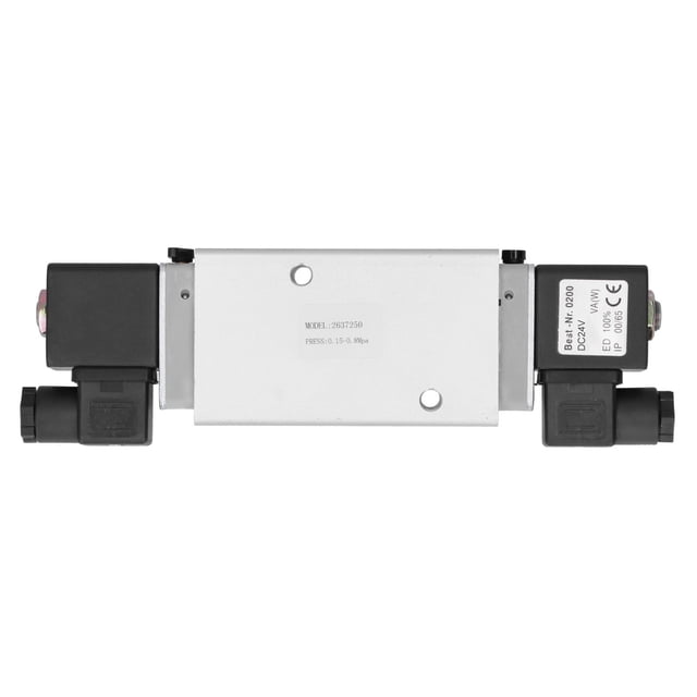 TICFOX Válvula Solenoide De 2 Posiciones Equipo Industrial Operado Por Piloto De Bobina Doble De 5 Vías G1/2in 2637250(DC24V)