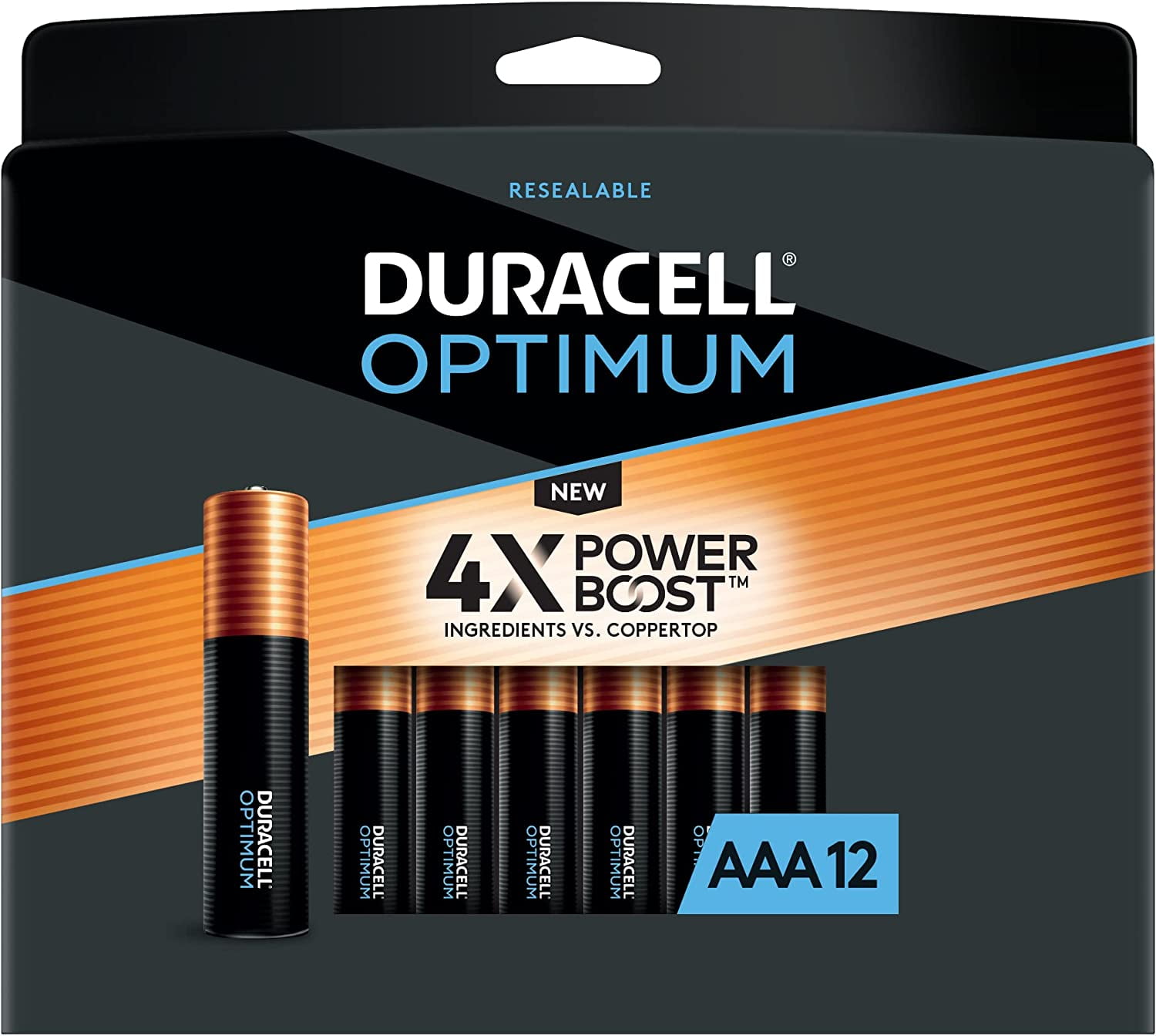 Duracell Optimum AAA Batteries with Power Boost Ingredients, 12 Count