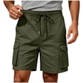 thumbnail image 2 of Tumotour Summer Cargo Shorts For Men'S Solid Color Pocket Drawstring Bermuda Shorts Elastic Waistband Straight-Leg Shorts, 2 of 6