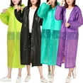 thumbnail image 3 of Frogued Unisex Reusable Portable Waterproof Hooded Outdoor Riding Long Raincoat Poncho (Yellow), 3 of 13