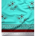 thumbnail image 2 of Soimoi Modal Satin Fabric Artistic Leaves & Flower Panel Printed Craft Fabric by The Yard 42 Inch Wide, 2 of 3