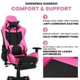 thumbnail image 6 of Gaming Chair - Pink Ergonomic Gaming Chair with Footrest for Women Racing Esports Computer Chair High-Back Massage Leather Recliner Rolling Swivel Chair (Pink), 6 of 7