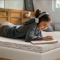 thumbnail image 3 of 2, 3 or 4 inch Twin-XL Cooling Technology Plush Mattress Topper, Gel Infused Memory Foam Bed Topper with Removable Cover (4 inch, Twin XL), 3 of 7