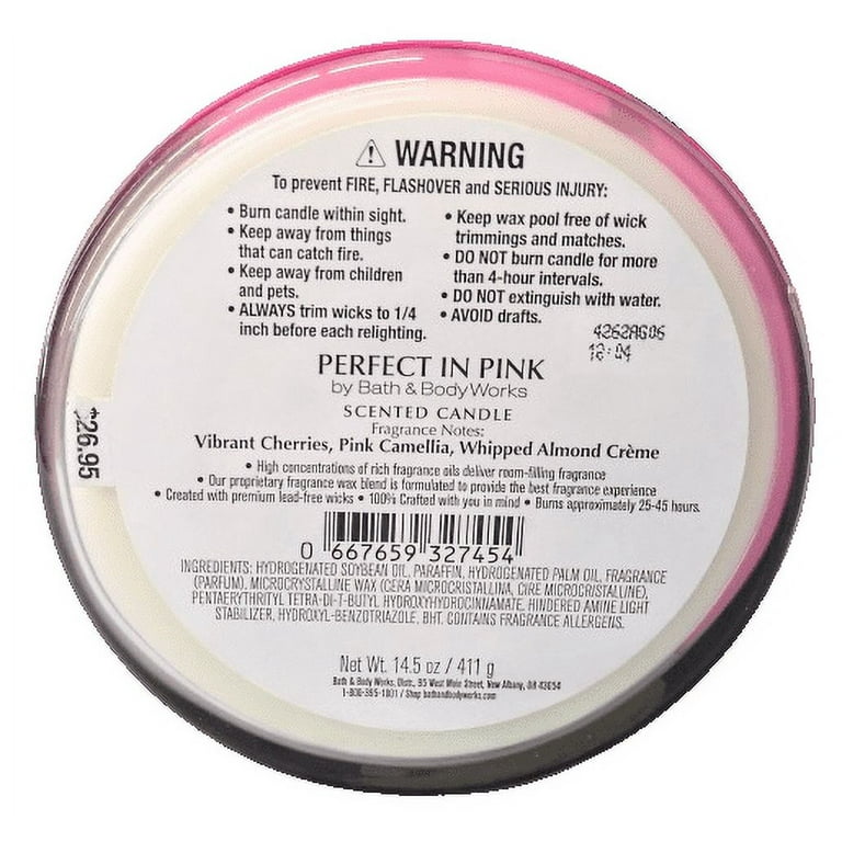 Bath & Body Works Perfect In Pink 3-Wick Scented Candle