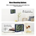 thumbnail image 3 of Digital Hygrometer Thermometer Indoor Outdoor Temperature Monitor Humidity Gauge Backlit LCD Weather Station Alarm Clock with Calendar Hourly Reminder and Max Min Memory HTC-2, 3 of 7