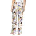 thumbnail image 3 of Daiia Floral Puppy Women's Sleep Pant with Pockets and Drawstring,Pajama Pants-Small, 3 of 9