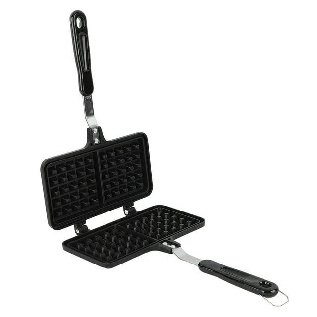 Stovetop Waffle Maker Pan, Double Waffle Pan Anti Stick Time Saving Aluminum For Desserts