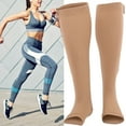 thumbnail image 4 of Calf Compression Sleeve, 1Pair Elastic Sports Open Toe Compression Socks Zipper AntiSlip Foot Protective Sleeves Compression Leg Sleeve For Women Men, 4 of 8