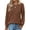 Dark Brown, variant on Fantaslook Womens Tops Dressy Casual Long Sleeve Shirts Fashion Blouses Lightweight Fall Sweaters