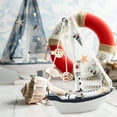 thumbnail image 2 of Sunxin Decorative Wooden Sailboat Ornaments, Home Nautical Wooden Sailboat Ornaments 1Pc 14 Shell Sailboat White Lighthousehome Nautical Wooden Sailboat Ornament Beach Decoration, 2 of 4