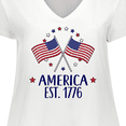 thumbnail image 4 of Inktastic America Est 1776 4th of July Women's Plus Size V-Neck T-Shirt, 4 of 5