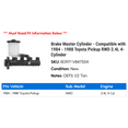 thumbnail image 2 of Brake Master Cylinder - Compatible with 1984 - 1988 Toyota Pickup RWD 2.4L 4-Cylinder 1985 1986 1987, 2 of 2