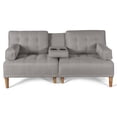 thumbnail image 3 of Sofá Cama Makora Queen Con Memory Foam, Color Gris Claro, Lino Respaldo Reclinable De 3 posiciones., 3 of 8