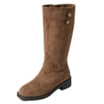 thumbnail image 3 of Willtoo Women's Knee High Boots, Side Zipper Low Heel Tall Boots Vintage Faux Suede Round Toe Knee High Dress Long Boot Fall Winter Casual Fashion Boots, 3 of 6